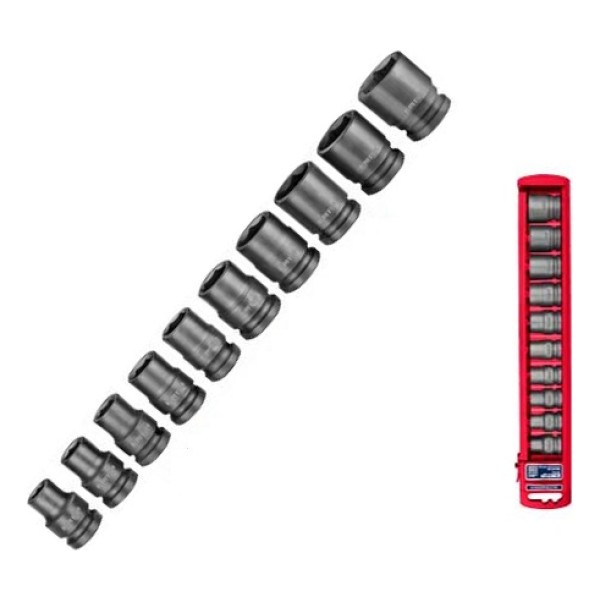 Set Dados Emtop 1/2'' Llave De Impacto 10 Dados Nro 10 - 24 - Imagen 3