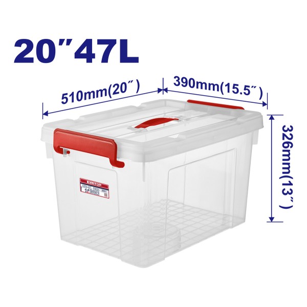 Contenedor Plastico Apilable 47 Lts Transparente Emtop - Imagen 2