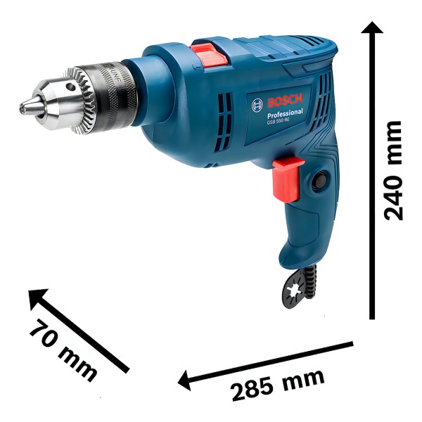 Taladro Bosch Percutor Gsb 550 Re Std 550w 220v 3100 Rpm - Imagen 3