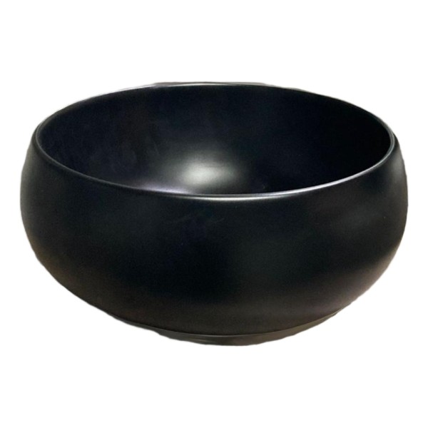 Bacha Loza De Apoyo Negro Mate Sola Pileta De Baño Redonda - Imagen 3