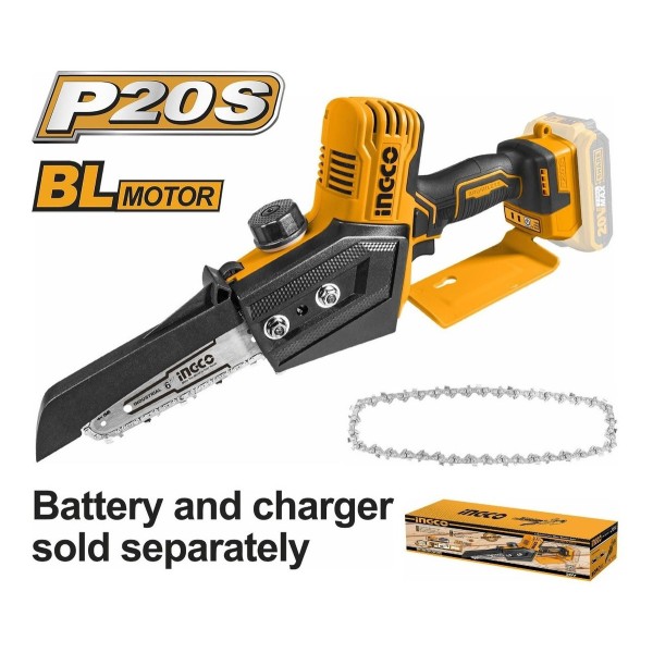 Mini Motosierra A Bateria P20s 20v Ingco Cgsli2068 - Imagen 3