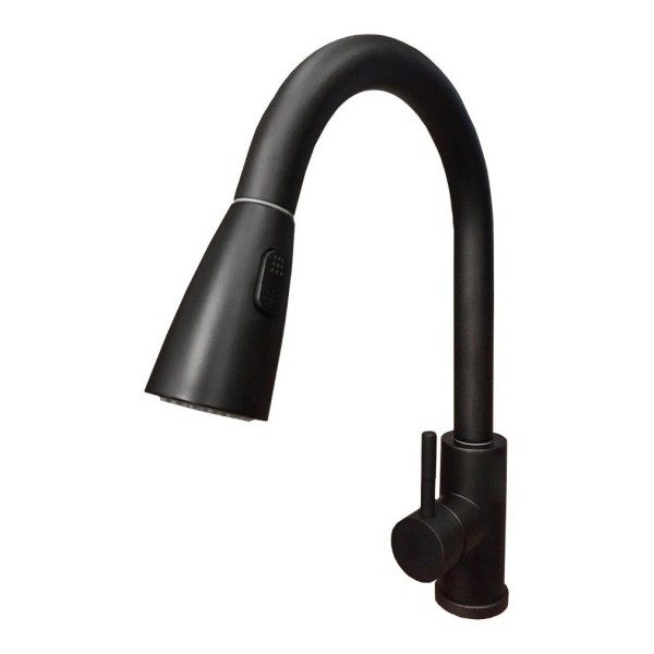Grifo Cocina Monocomando Rimontti Extensible Negro Mate - Imagen 2