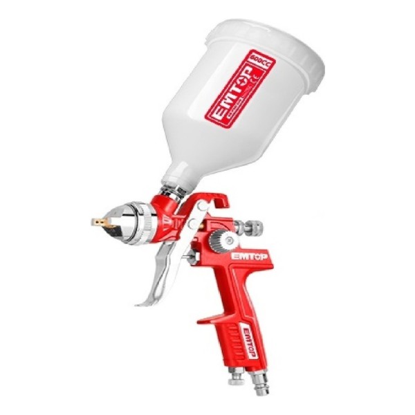 Pistola De Pintar Tacho Plastico 600cc Para Compresor Emtop - Imagen 2