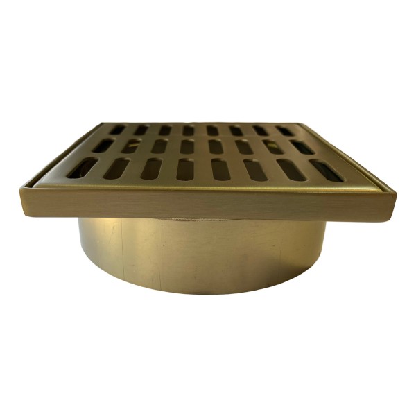 Rejilla Con Marco Para Baño Dorada 10x10cm Acero Inoxidable - Imagen 3