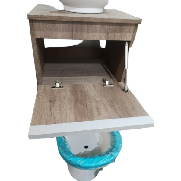 Mueble Aéreo Baño Completo Bacha Oval Grifería Negro Mate - Imagen 5