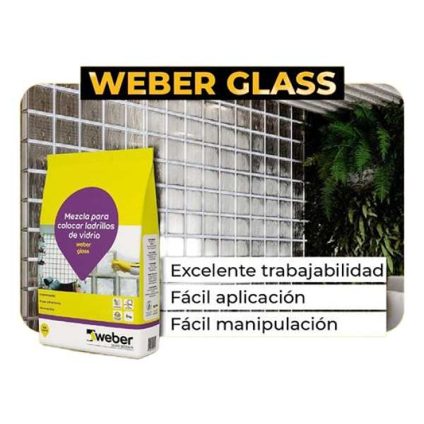 Adhesivo Para Ladrillos De Vidrio Weber Glass 5 Kg - Imagen 2