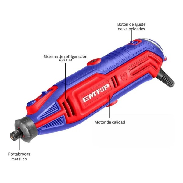 Mini Torno 130w Velocidad Variable Emtop Emgk1301 - Imagen 2