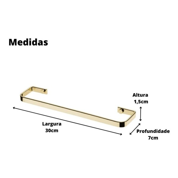 Toallero Para Lavabo, 30 Cm, Dorado - Imagen 3