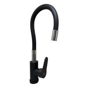 Monocomando Mesada Pico Flexible Negro Mate Wico Rimontti