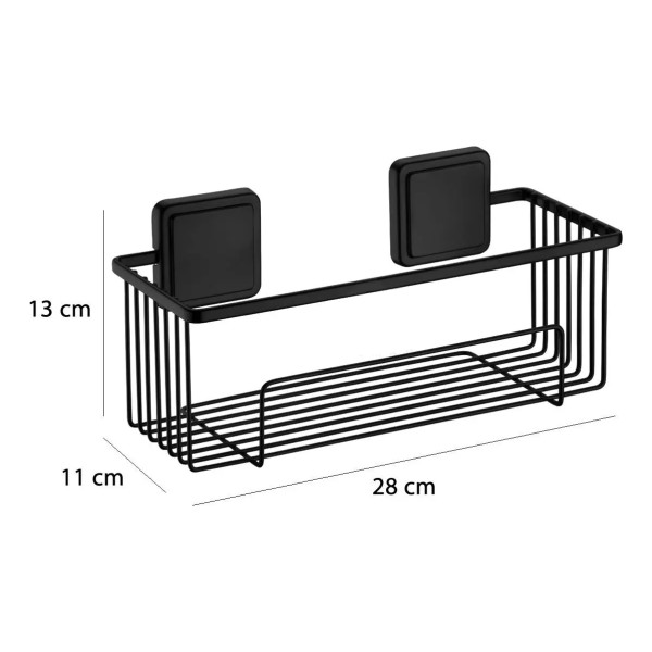 Organizador De Baño Adhesivo Shampoo Negro Mate - Imagen 3