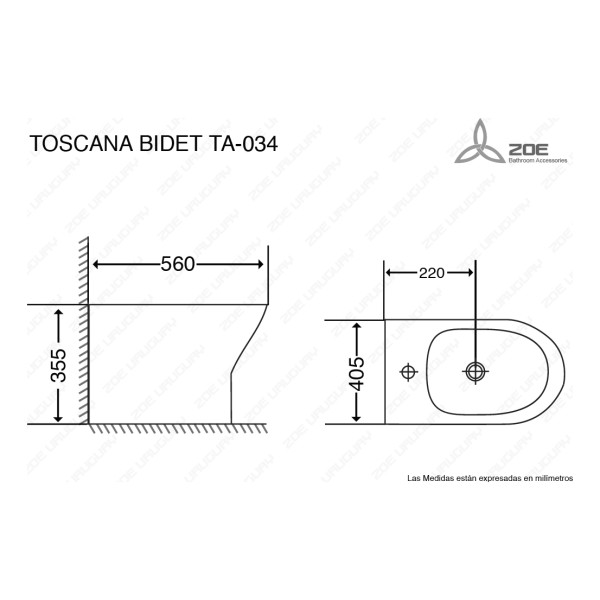 Juego Completo Inodoro Con Mochila Y Bidet Zoe Toscana - Imagen 2