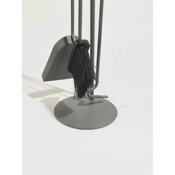 Set Pala Cepillo Atizador Hierro Mango Madera Para Parrillas - Imagen 3