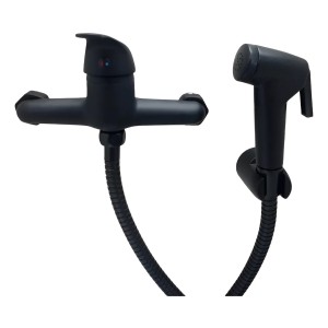 Ducha Higiénica Bidet Monocomando Negro 2 Años De Garantía