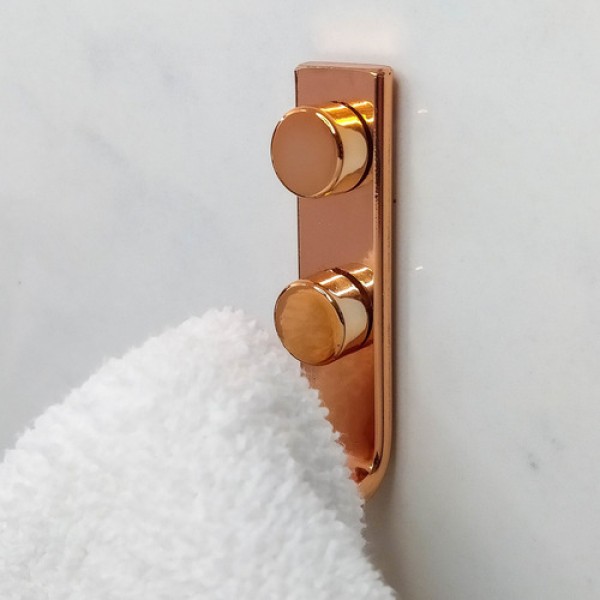 Colgador De Toallas De Pared Multiusos En Oro Rosa - Imagen 3