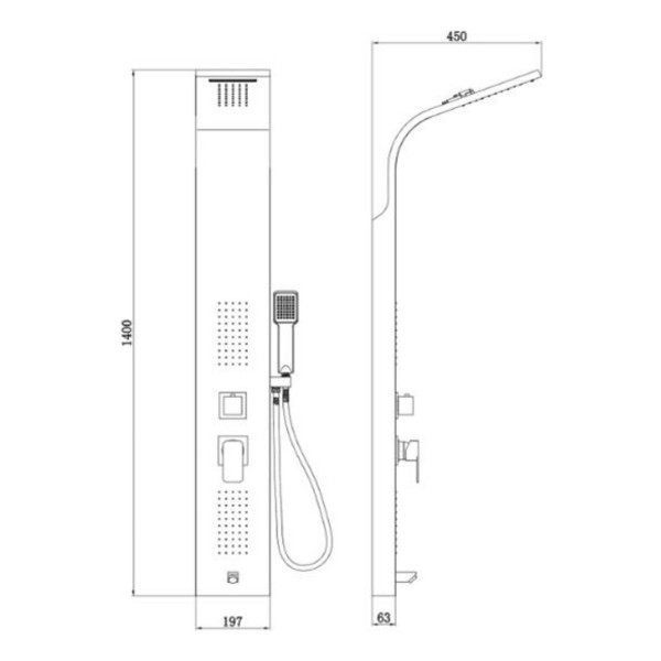 Panel Barral Columna De Ducha Pvc Color Blanco - Imagen 2