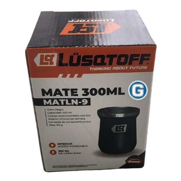 Mate Acero Inoxidable Térmico 300 Ml Vaso Lusqtoff Negro - Imagen 3