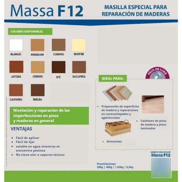Masa De Madera Marfil Viapol F12 200 G - Imagen 2