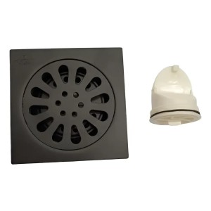 Rejilla Piso Sifonada 10x10 Metal Negro Rimontti