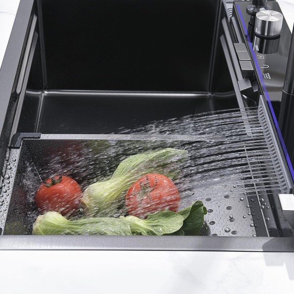 Pileta Bacha Cocina Negro Acero 304 Digital Mas Accesorios - Imagen 6