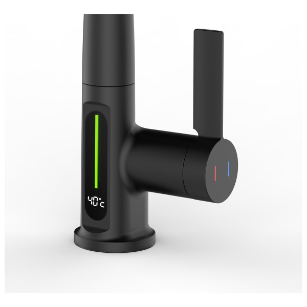 Monocomando Negro Cuadrado Mesada Panel Digital Acero 304 - Imagen 2