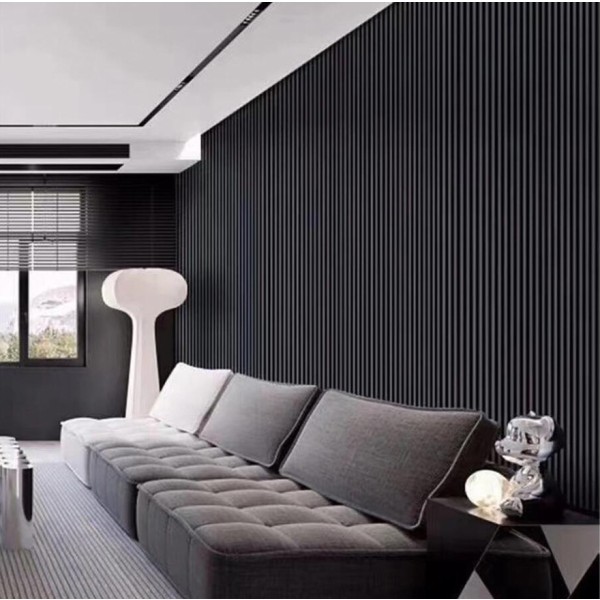 Panel Wpc Negro Decorativo Revestimiento Pared Panel Pvc - Imagen 2