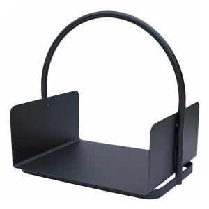Porta Leña Leñero Metal Negro 47 X 42 Cm