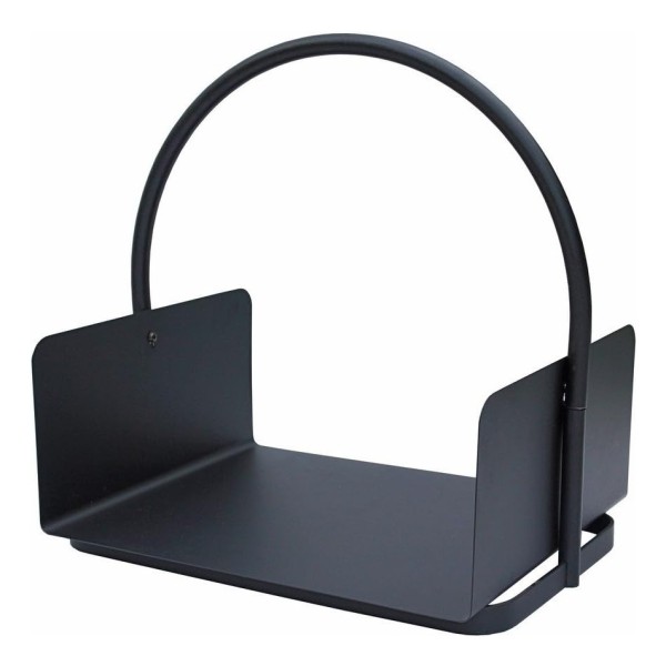 Porta Leña Leñero Metal Negro 47 X 42 Cm