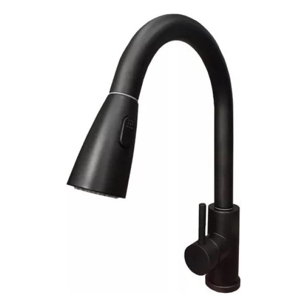 Grifo De Cocina Monocomando Wico Extensible Negro 54635 - Imagen 2