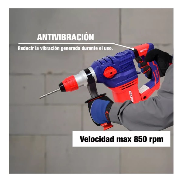 Rotomartillo 1500w 850rpm 5.5j Emtop Erhrp1502 - Imagen 5