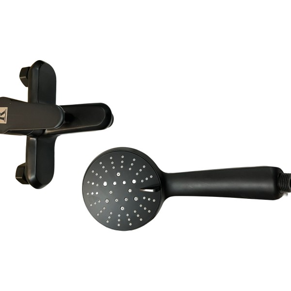 Monocomando Griferia Ducha Bañera Negro Acero Inox Rimontti - Imagen 2