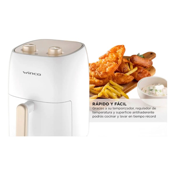 Freidora Sin Aceite Winco W131 4,5l Con Temporizador 1500w - Imagen 5