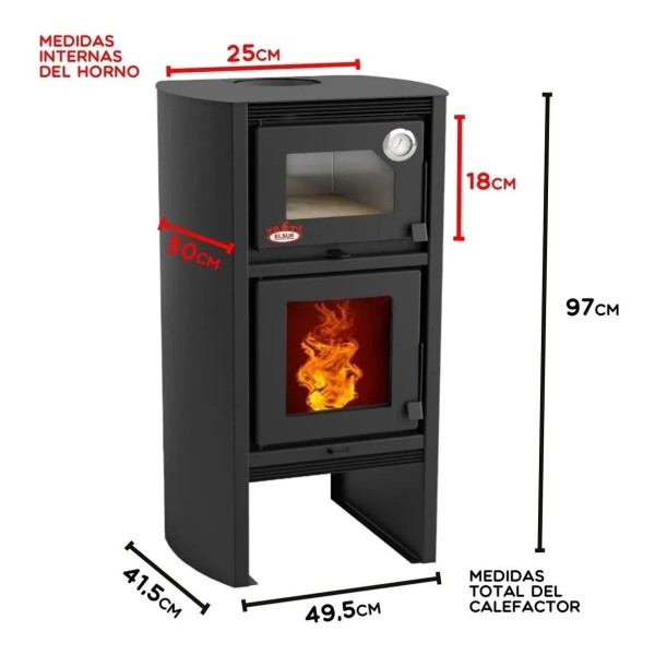 Calefactor Metávila Lyon Con Horno