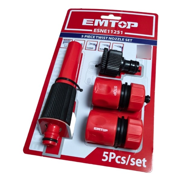 Set 5 Piezas Riego Y Acoples 1/2 Emtop Esne11251 - Imagen 2