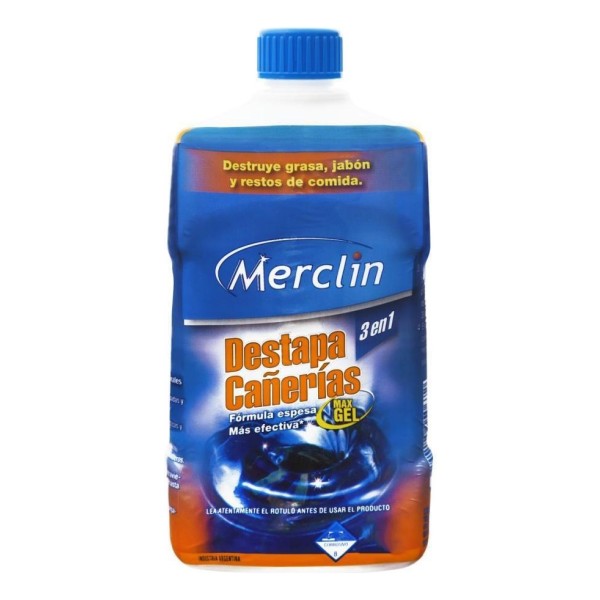 Destapa Cañerias En Gel 500ml Merclin Limpia Grasera