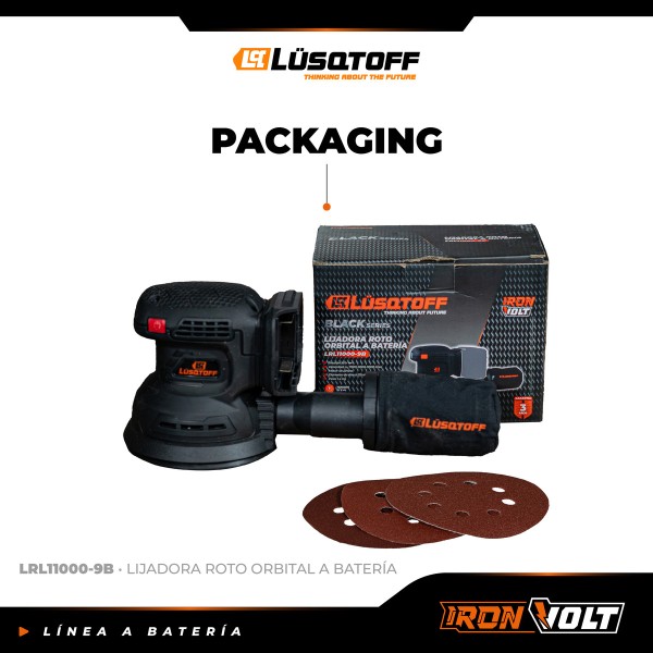 Lijadora Roto Orbital Inalambrica Lusqtoff Black Series Frec - Imagen 4