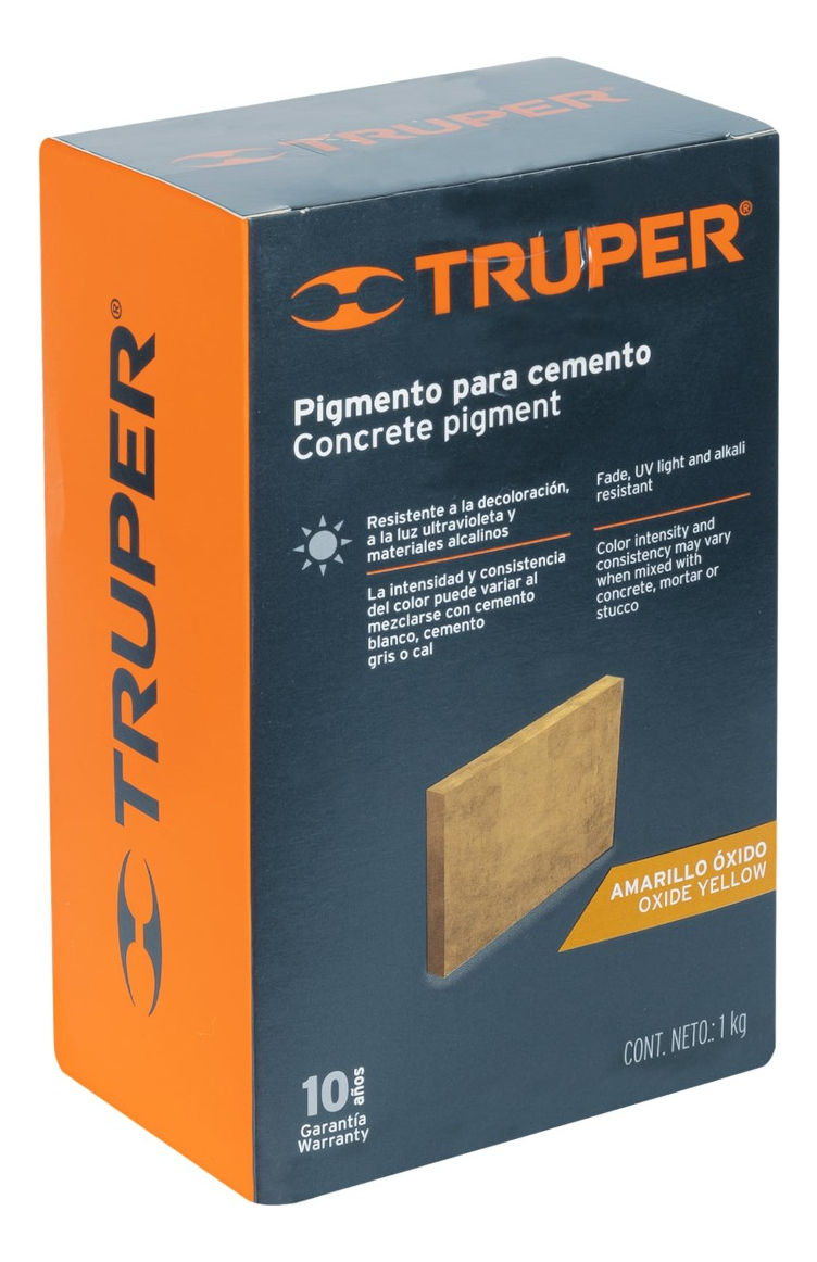 Pigmento Tierra Color Amarillo Oxido P/ Cemento 1kg Truper