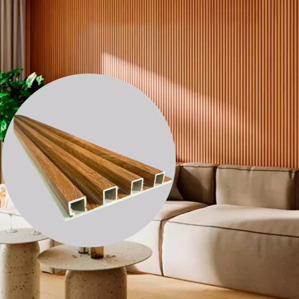 Panel Wpc Caoba Decorativo Revestimiento Pared Panel Pvc - Imagen 2