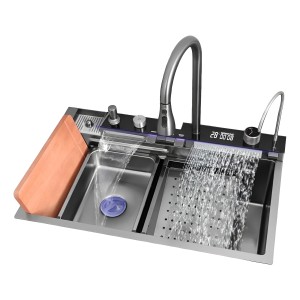 Pileta Bacha Cocina Negro Acero 304 Digital Mas Accesorios