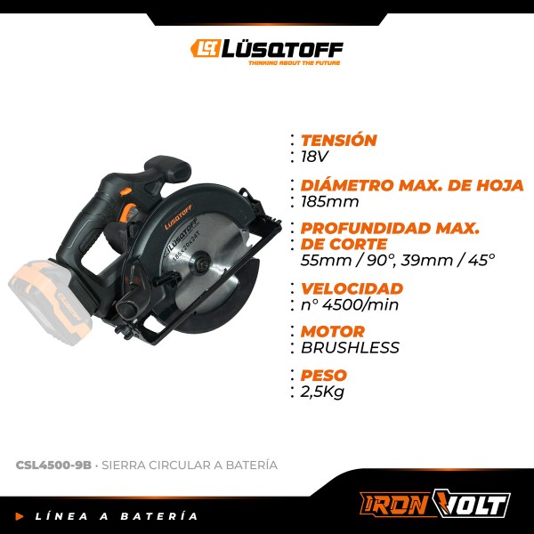 Sierra Circular Inalámbrica Brushless Profesional Black Seri - Imagen 4