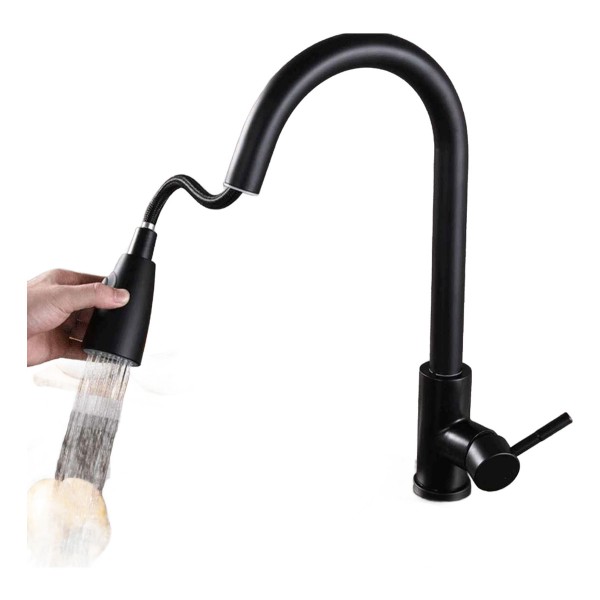 Pileta Doble Cuadrada Cocina Negra Grafito Acero C/griferia - Imagen 3