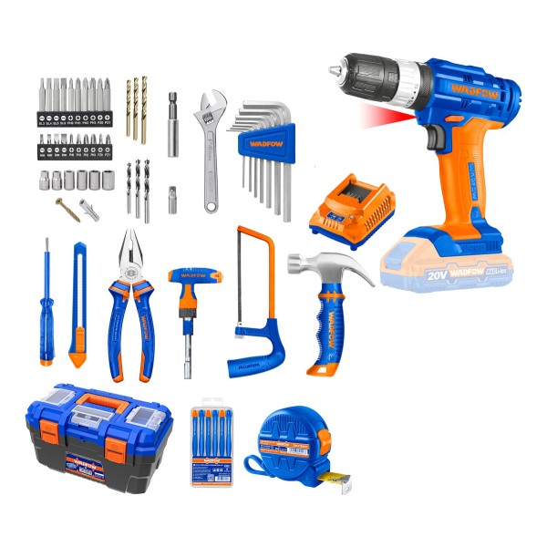 Set Wadfow 119 Pcs Taladro + Valija Wdbt1b119