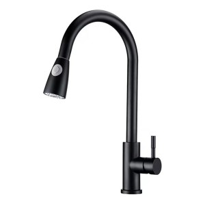 Grifo Cocina Monocomando Rimontti Extensible Negro Mate