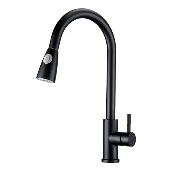 Grifo Cocina Monocomando Rimontti Extensible Negro Mate