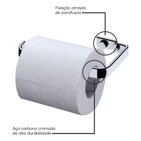 Portarrollos De Papel Higiénico Future Cromado - Imagen 3