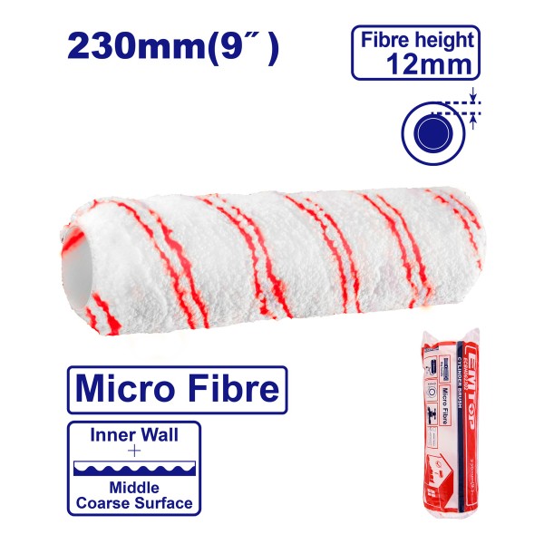 Repuesto De Rodillo Microfibra 230mm 12mm Emtop - Imagen 2