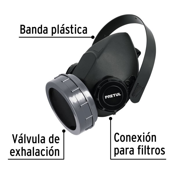 Máscara Protección 1 Filtro (filtro No Incluido) Pretul - Imagen 2