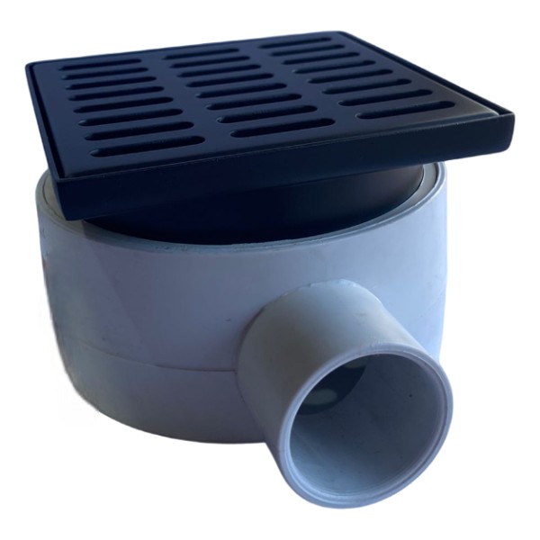 Receptáculo De Ducha 10x10 En Pvc Con Rejilla Negro - Imagen 4