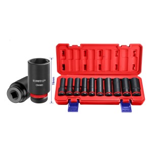 Kit Set 10 Dados Impacto Profundos 1/2 10 A 24 Mm Emtop