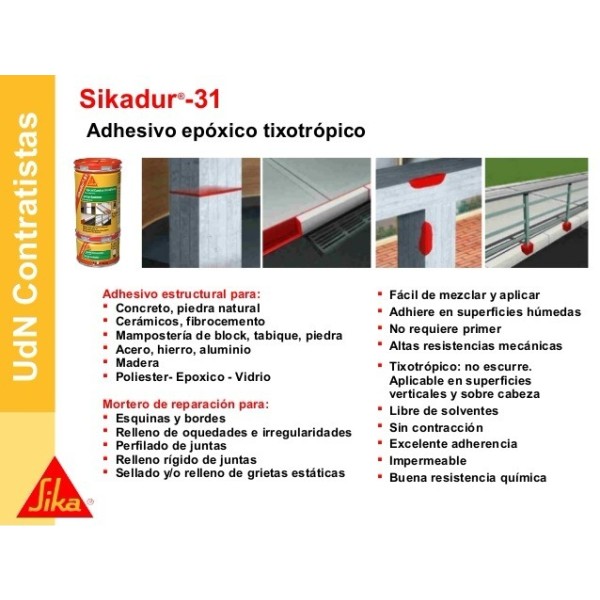 Sikadur 31 Sika Gel Puente De Adherencia 2 Componentes 1 Kg - Imagen 2