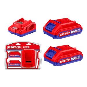 Kit 2 Baterias + Cargador 2.0 Amp Emtop